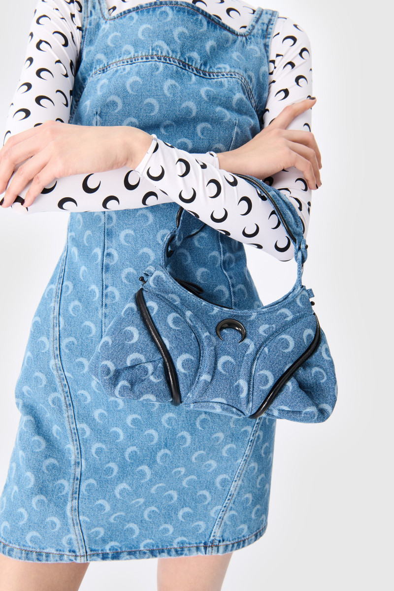 Marine Serre Moon Laser Denim Mini Dress outlook