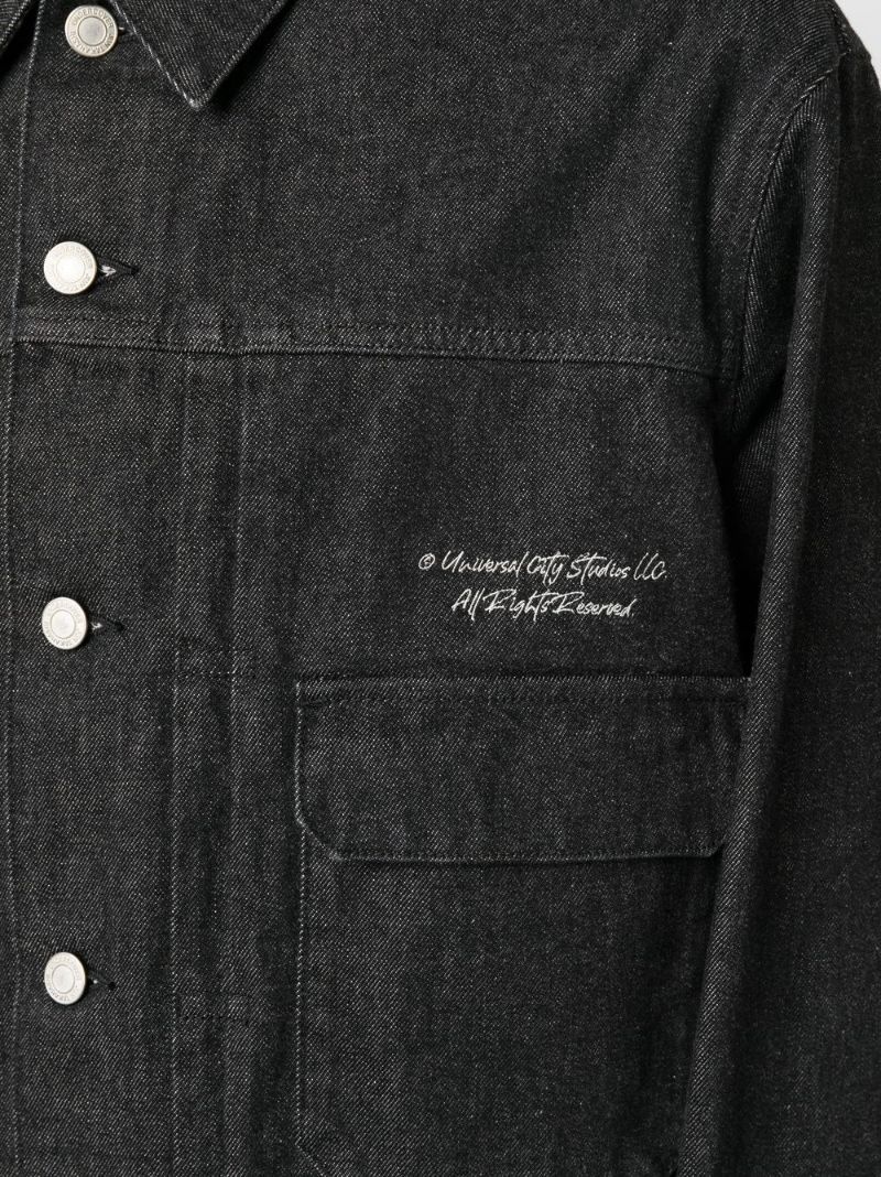 graphic-print denim jacket - 5