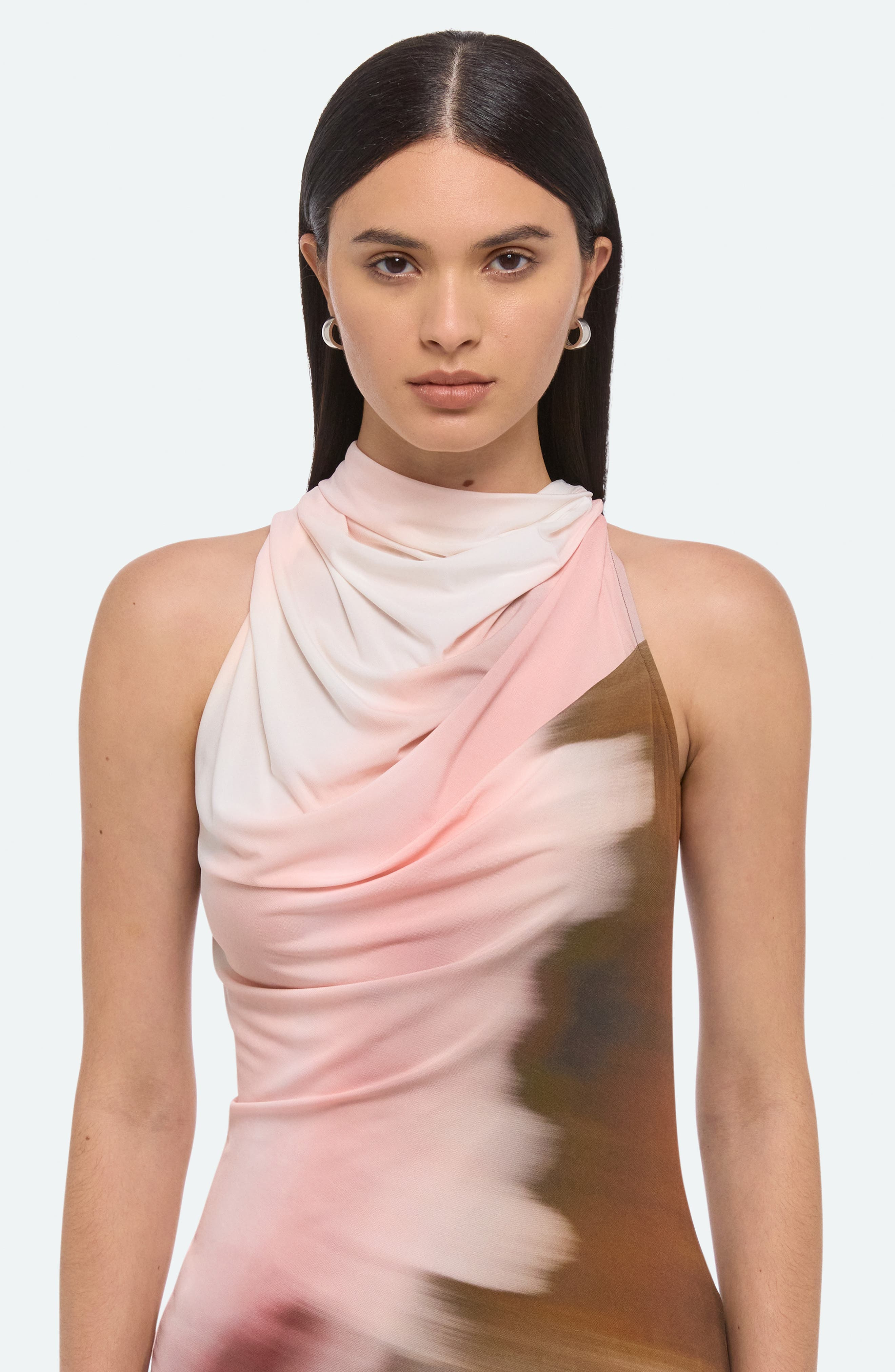 Helmut Lang Batik Print Ruched Sleeveless Top in Pink Multi at Nordstrom - 4
