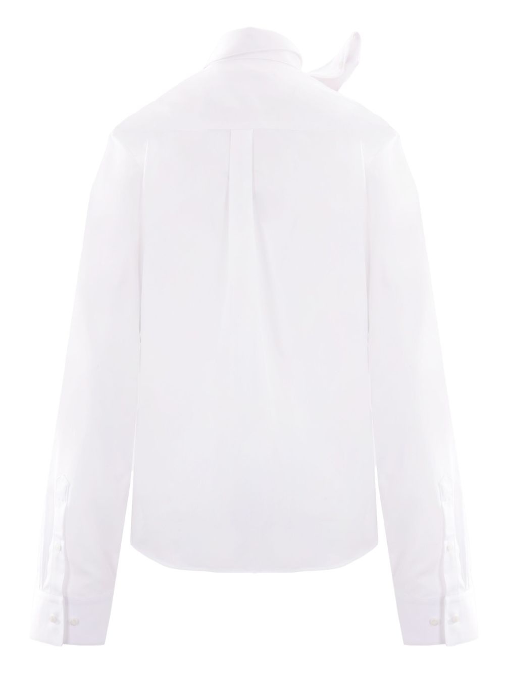scarf-collar cotton shirt - 2