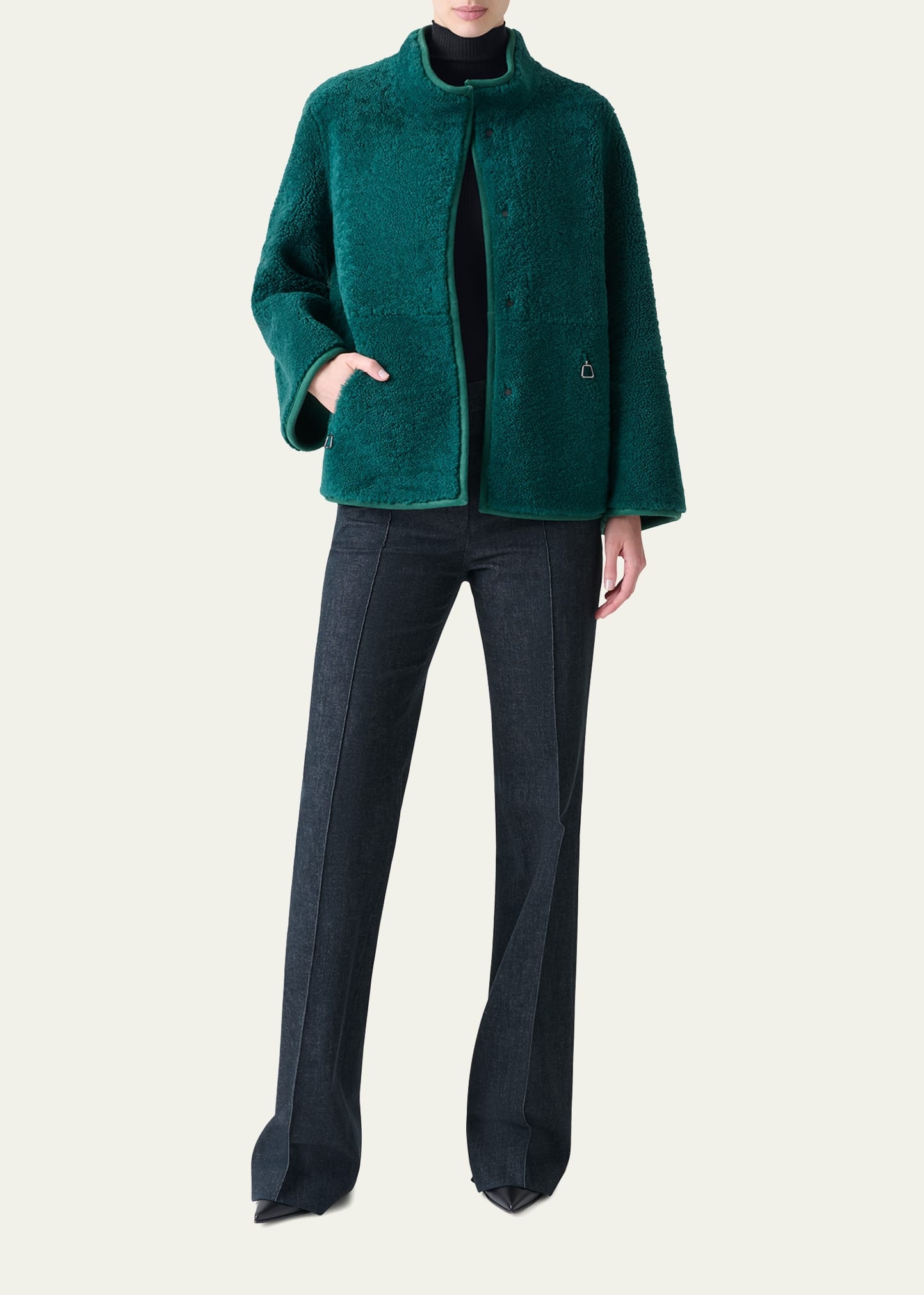 Dru Reversible Shearling and Leather Jacket - 2