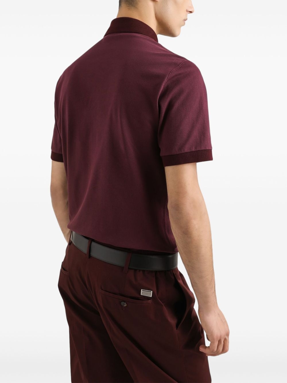 logo-plaque polo shirt - 5