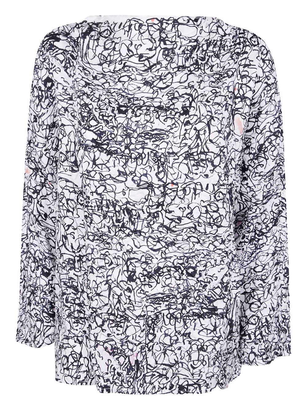 scribble-print silk blouse - 2