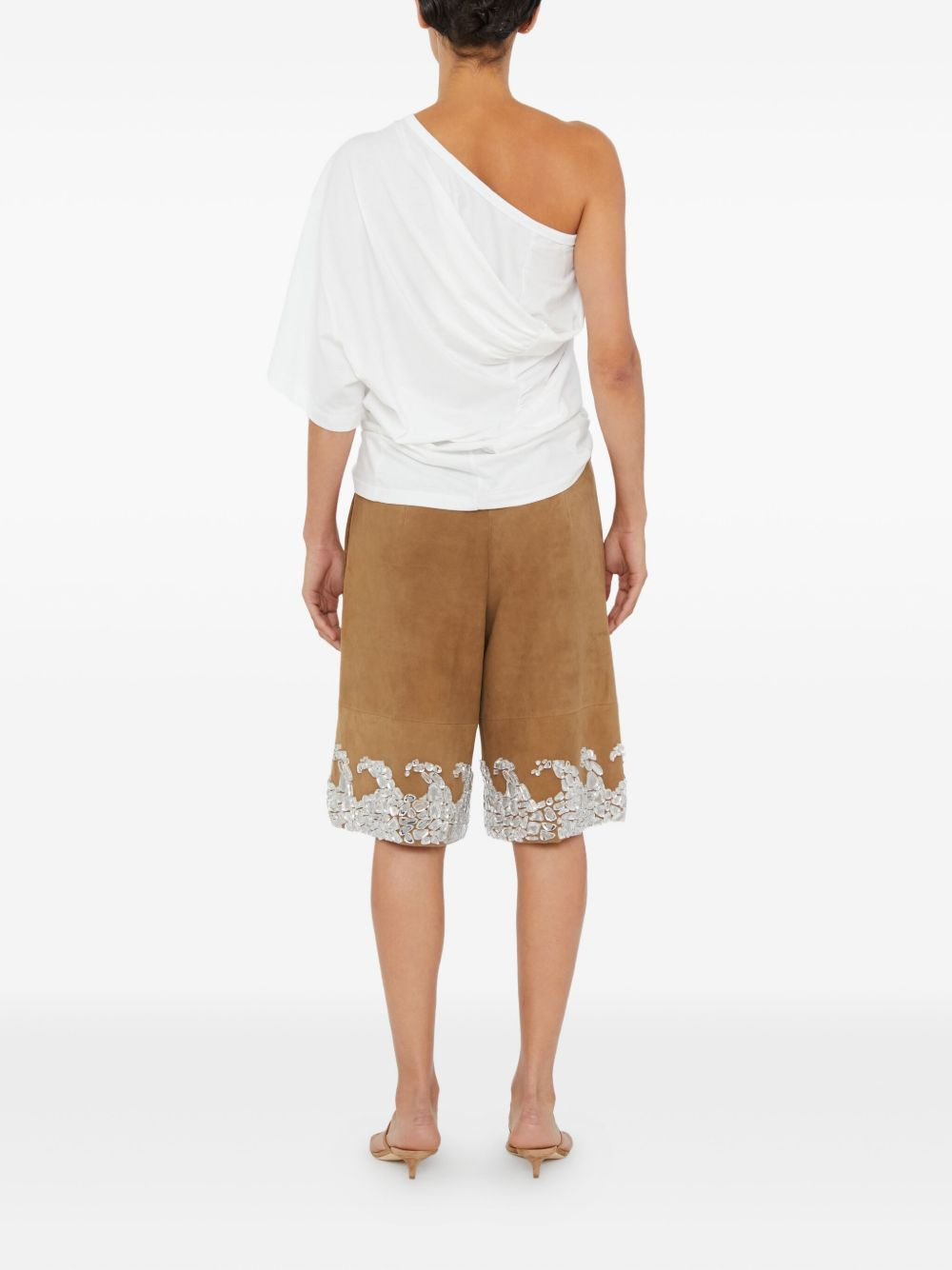 one-shoulder draped T-shirt - 4