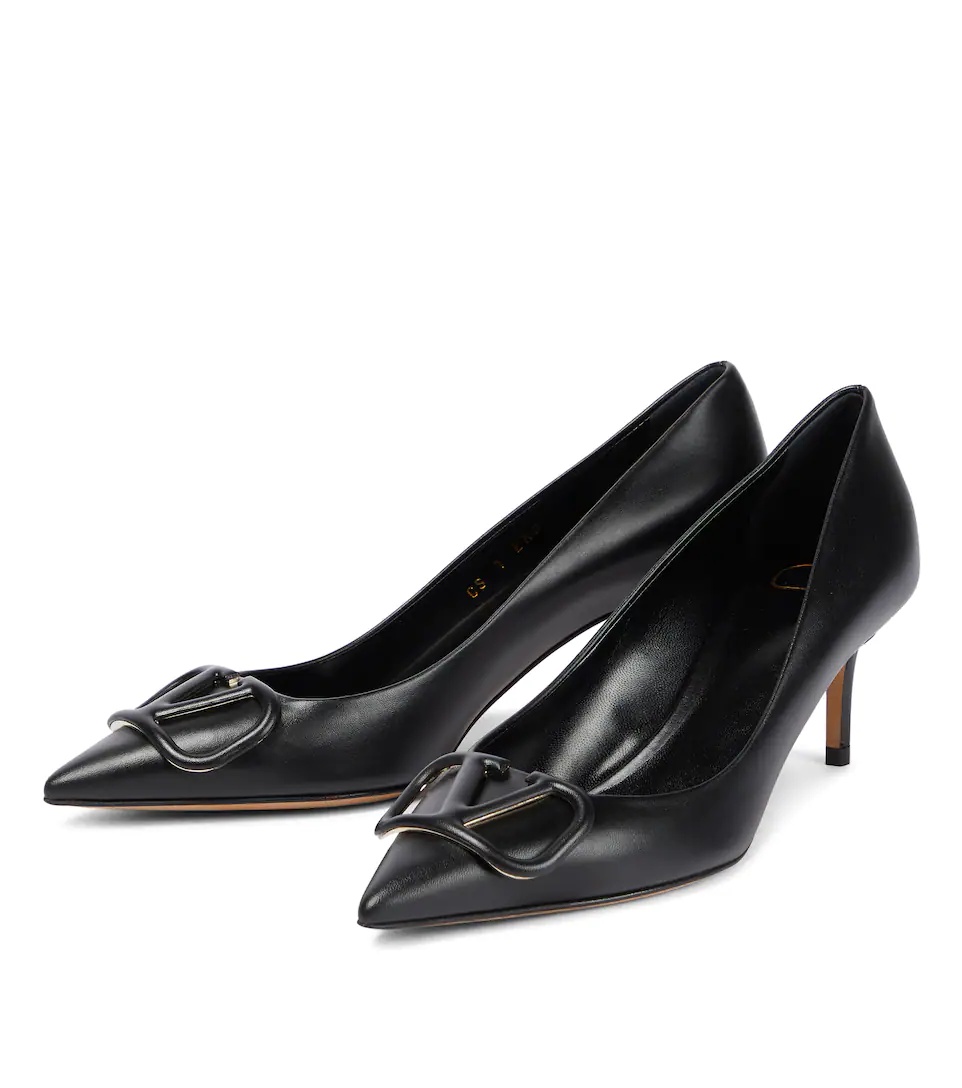 VLogo leather pumps - 5