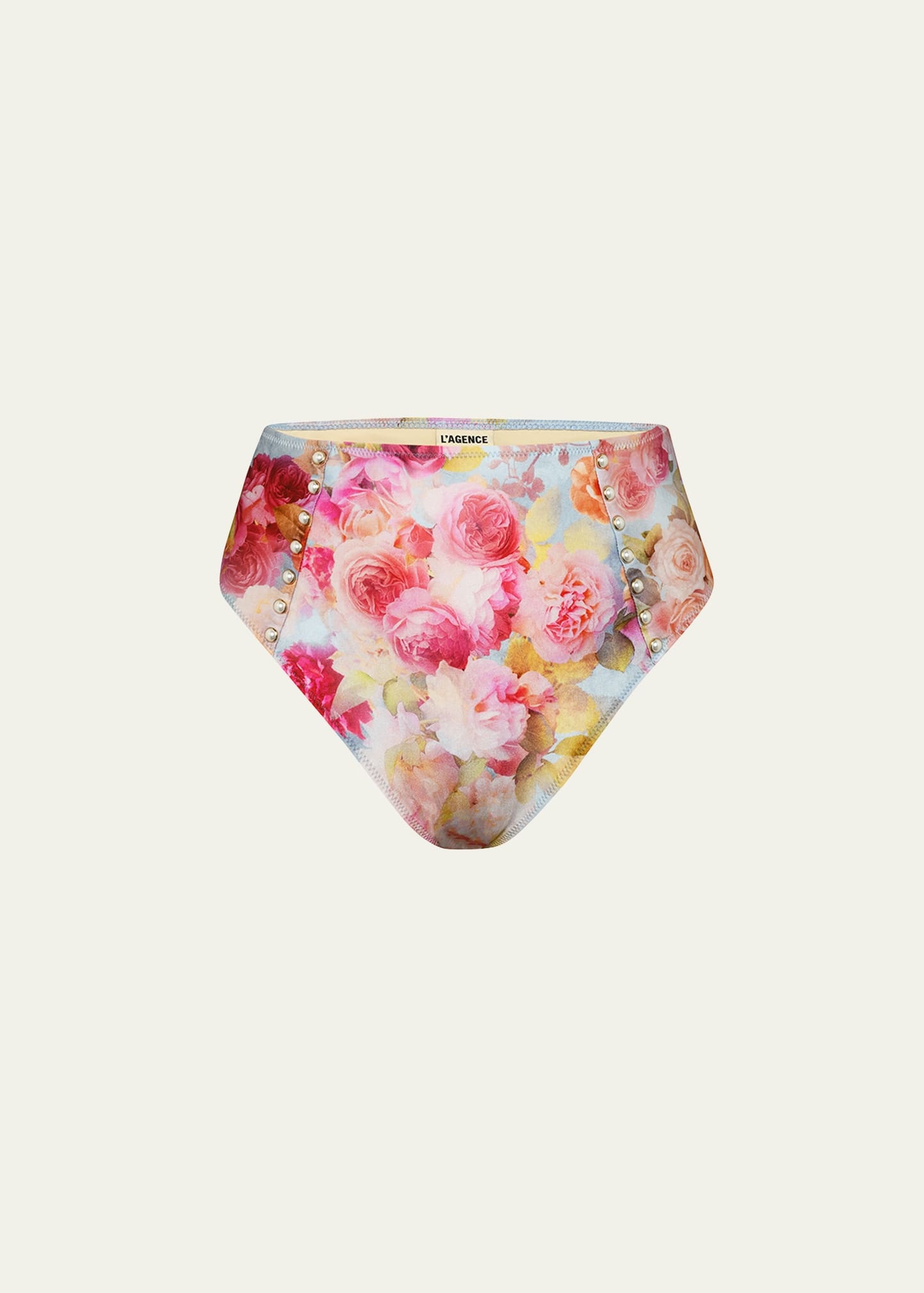 Vanessa Soft Cloud Floral High-Waist Bikini Bottoms - 1