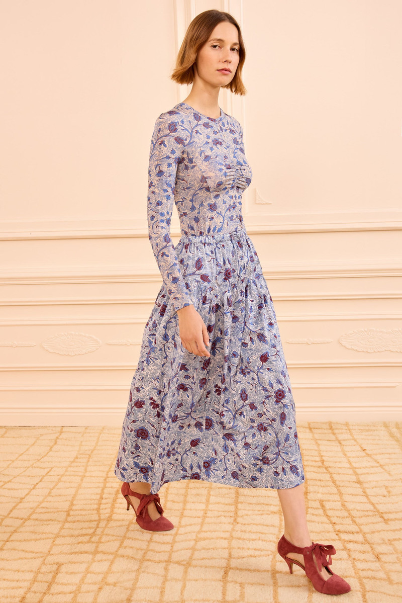 ULLA JOHNSON Rosen Cotton Midi Skirt outlook