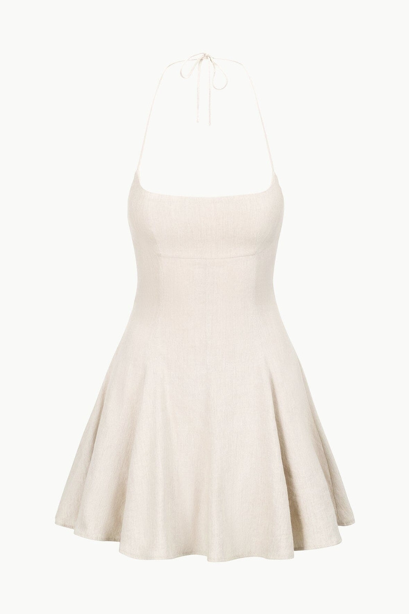 STAUD LEONE LINEN DRESS NATURAL - 1