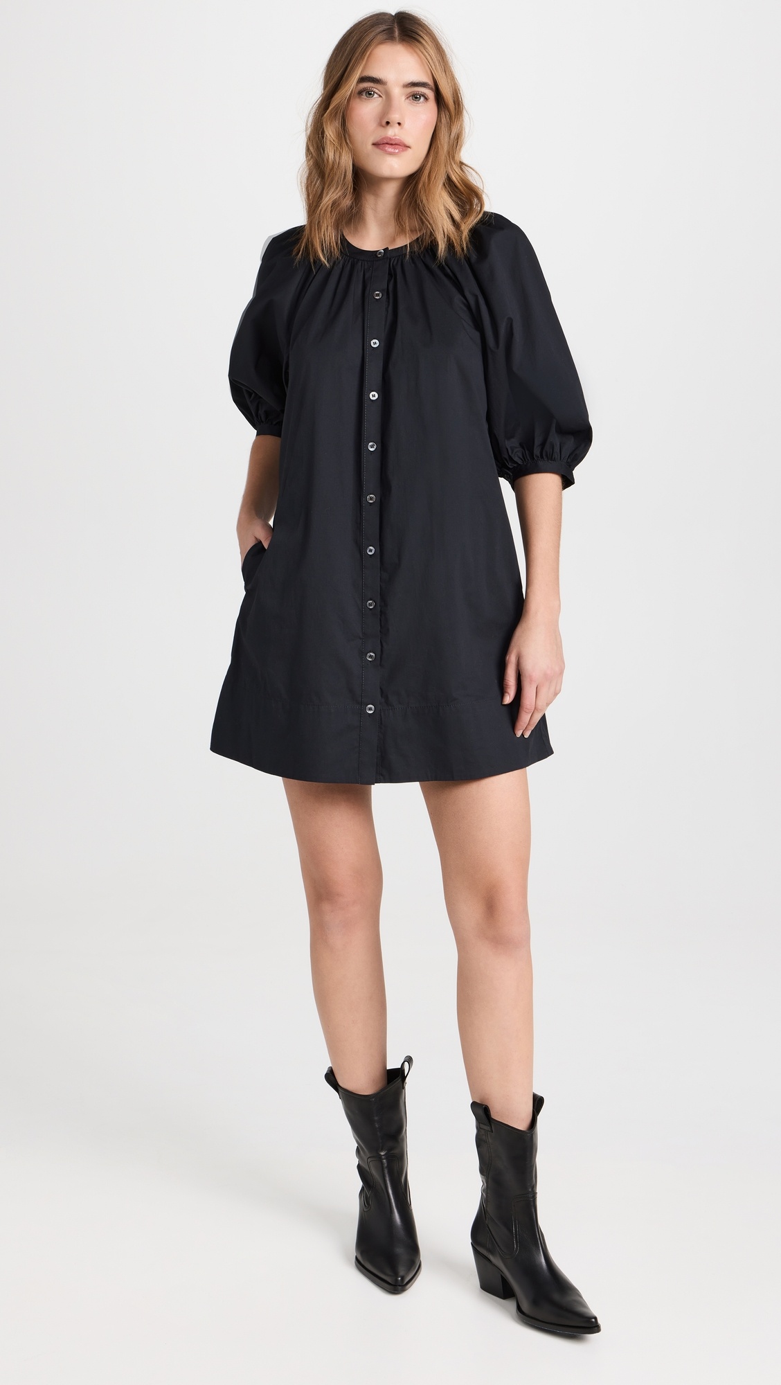 【関税込み】Staud ブラック Vincent ミニワンピース MINI VINCENT DRESS BLACK