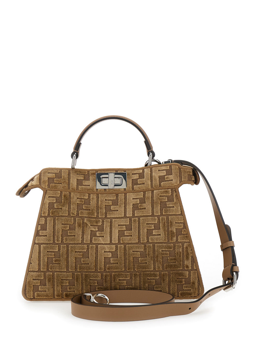 Fendi Women 'Peekaboo Iseeu Small' Brown Handbag With All-Over Ff Motif In Fabric Woman - 4