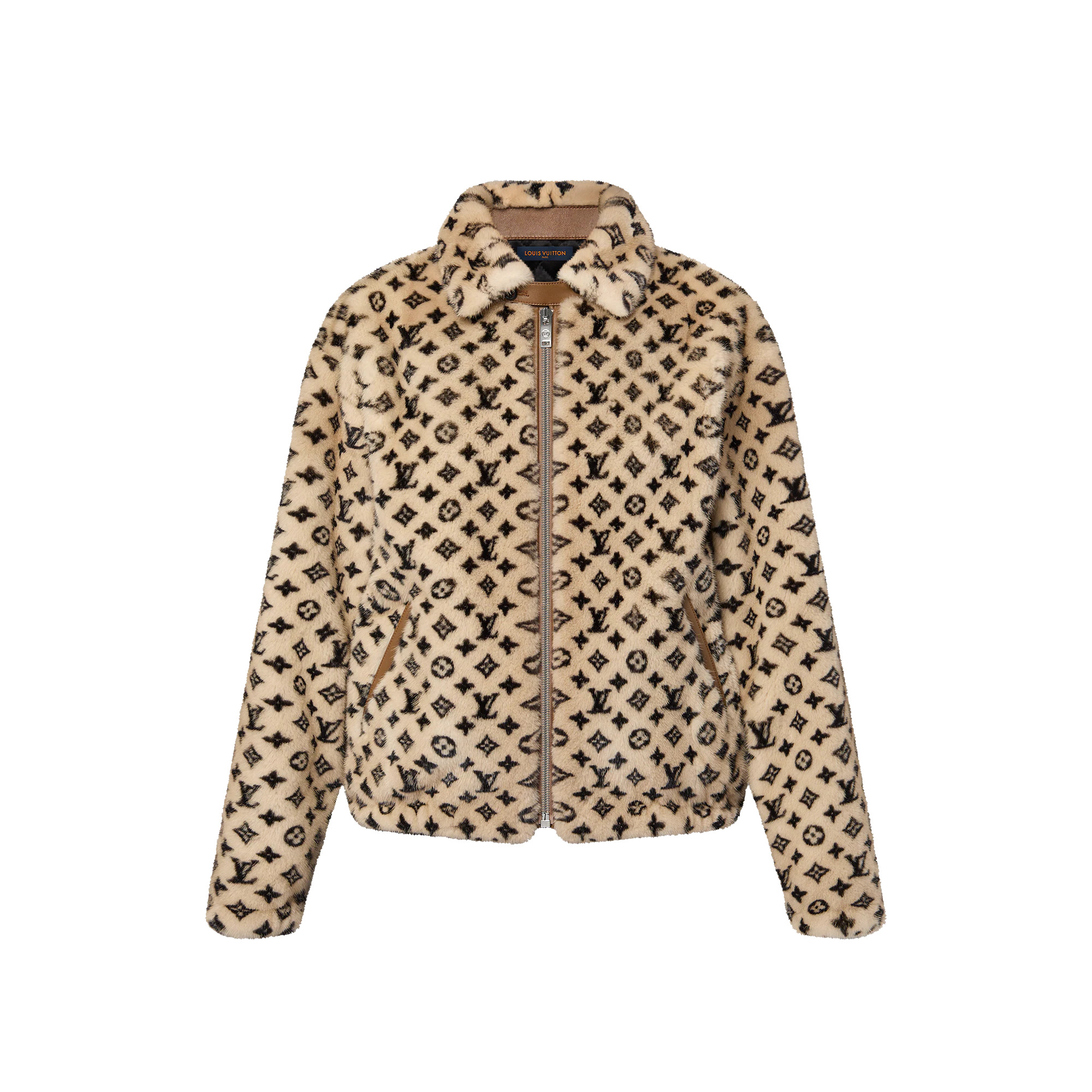 Monogram Mink Zip-Up Jacket - 1