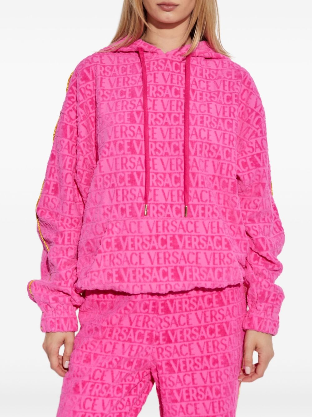 logo-jacquard hoodie - 2