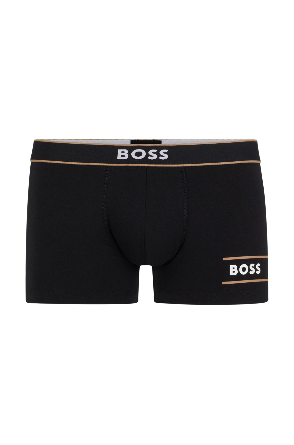 STRETCH-COTTON TRUNKS WITH STRIPES AND BRANDING - 1