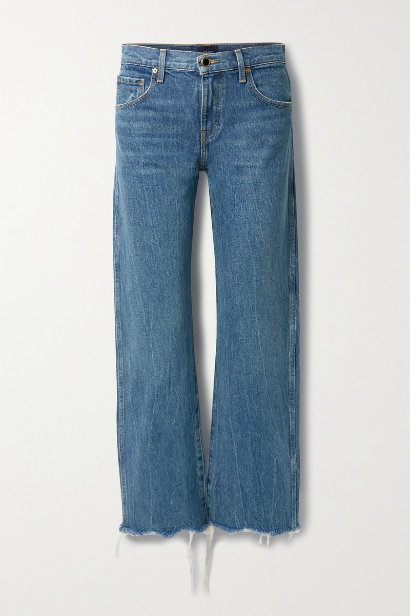 Kerrie frayed mid-rise straight-leg jeans 1