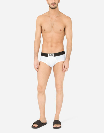 Dolce & Gabbana Two-way stretch cotton Brando briefs with D&G patch outlook