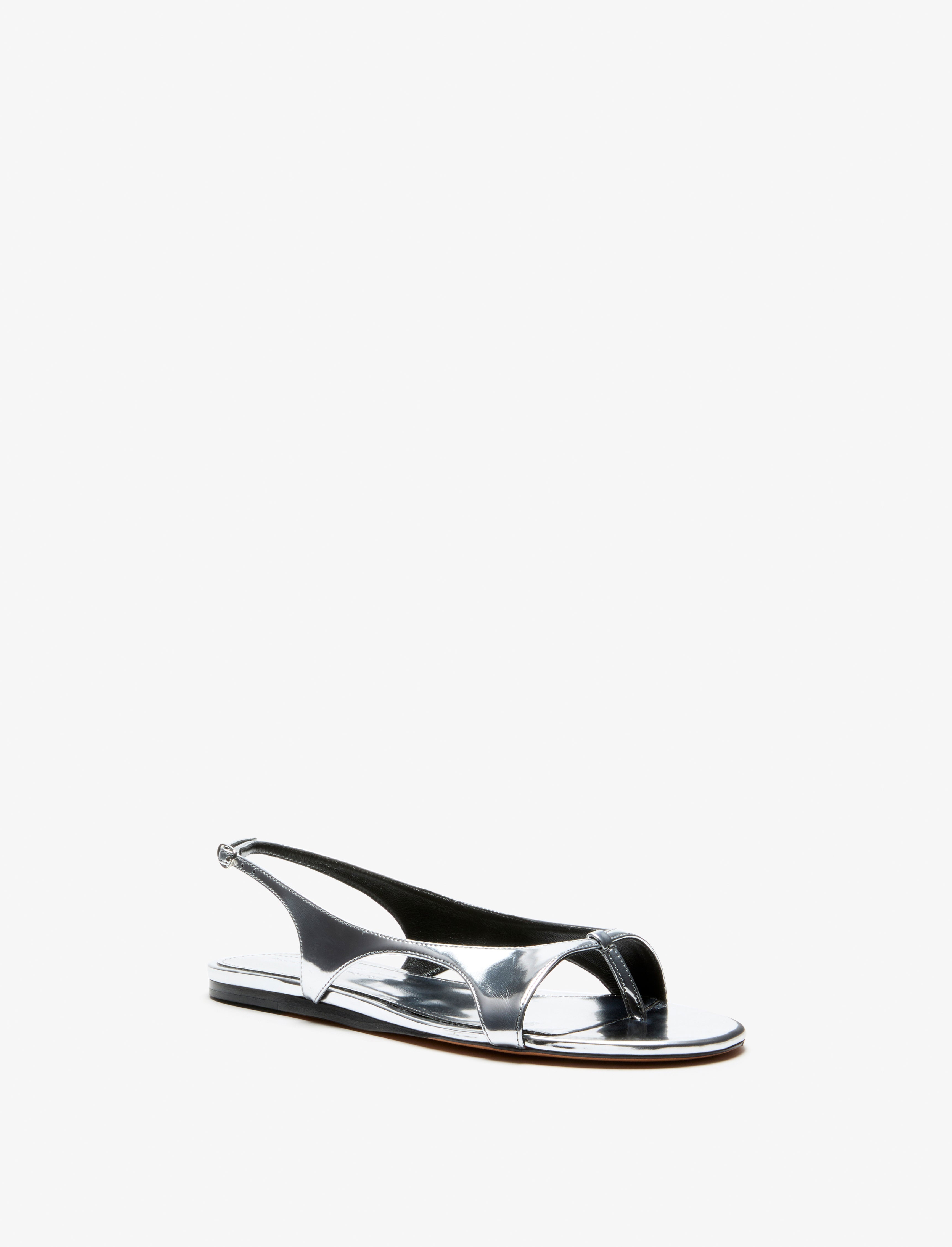 Slash Flat Thong Sandals in Mirrored Metallic - 2