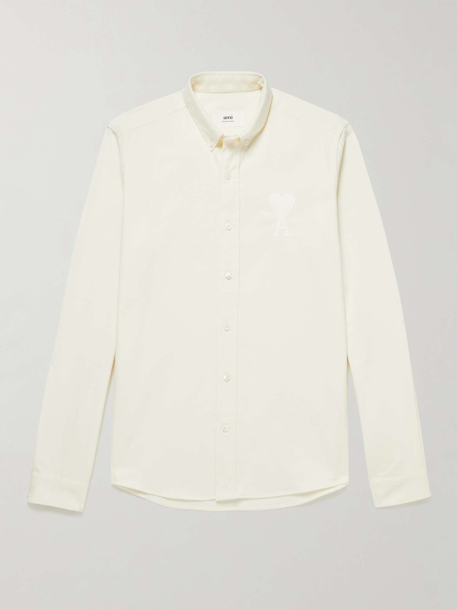 Button-Down Collar Logo-Embroidered Cotton Oxford Shirt - 1