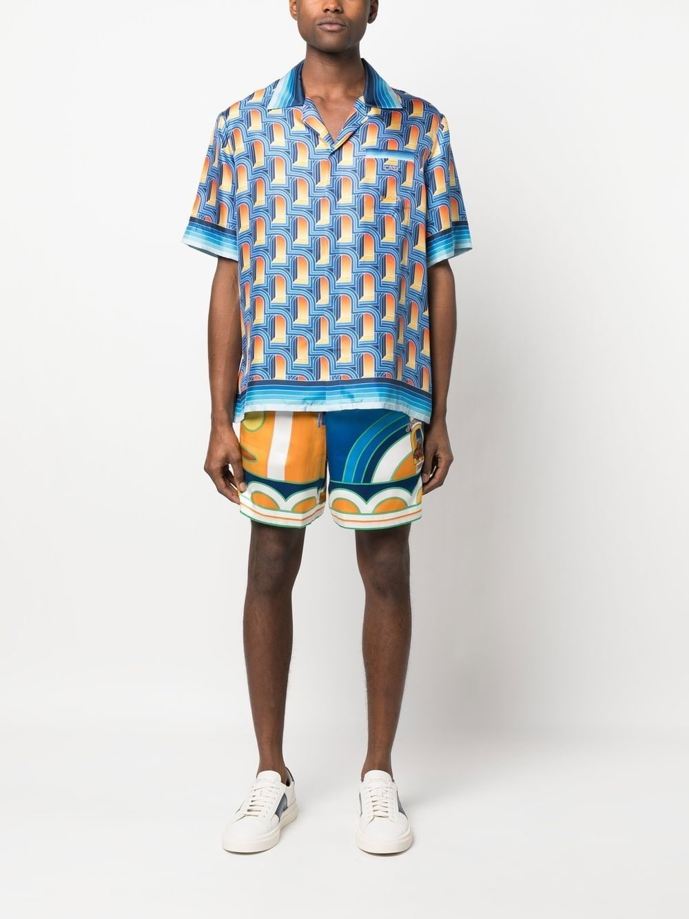 Paysage printed silk shorts - 2