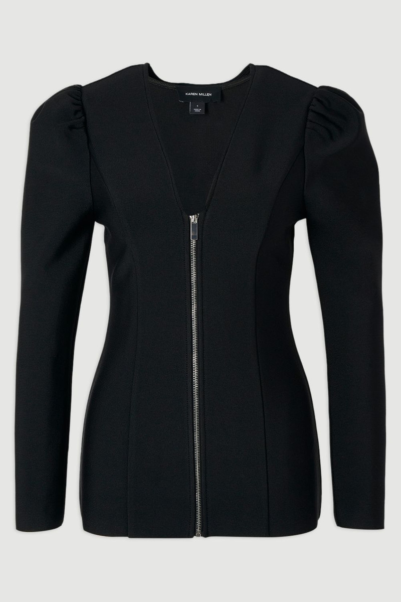 Fitted Figure Form Zip Through Jacket 4