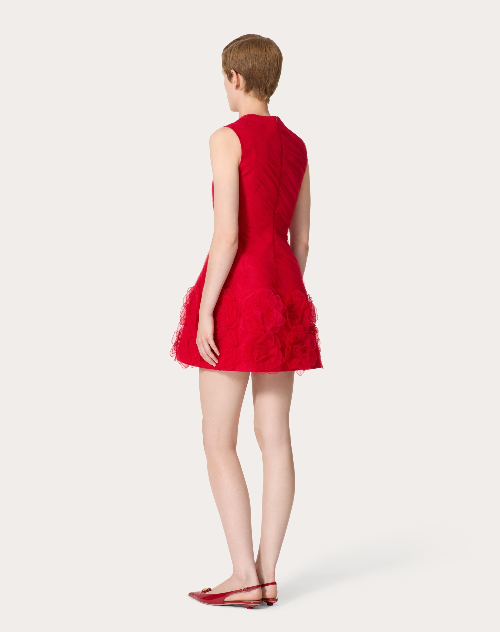 Valentino TULLE ILLUSIONE EMBROIDERED SHORT DRESS - 5B0VAEF51ED_157 |  REVERSIBLE