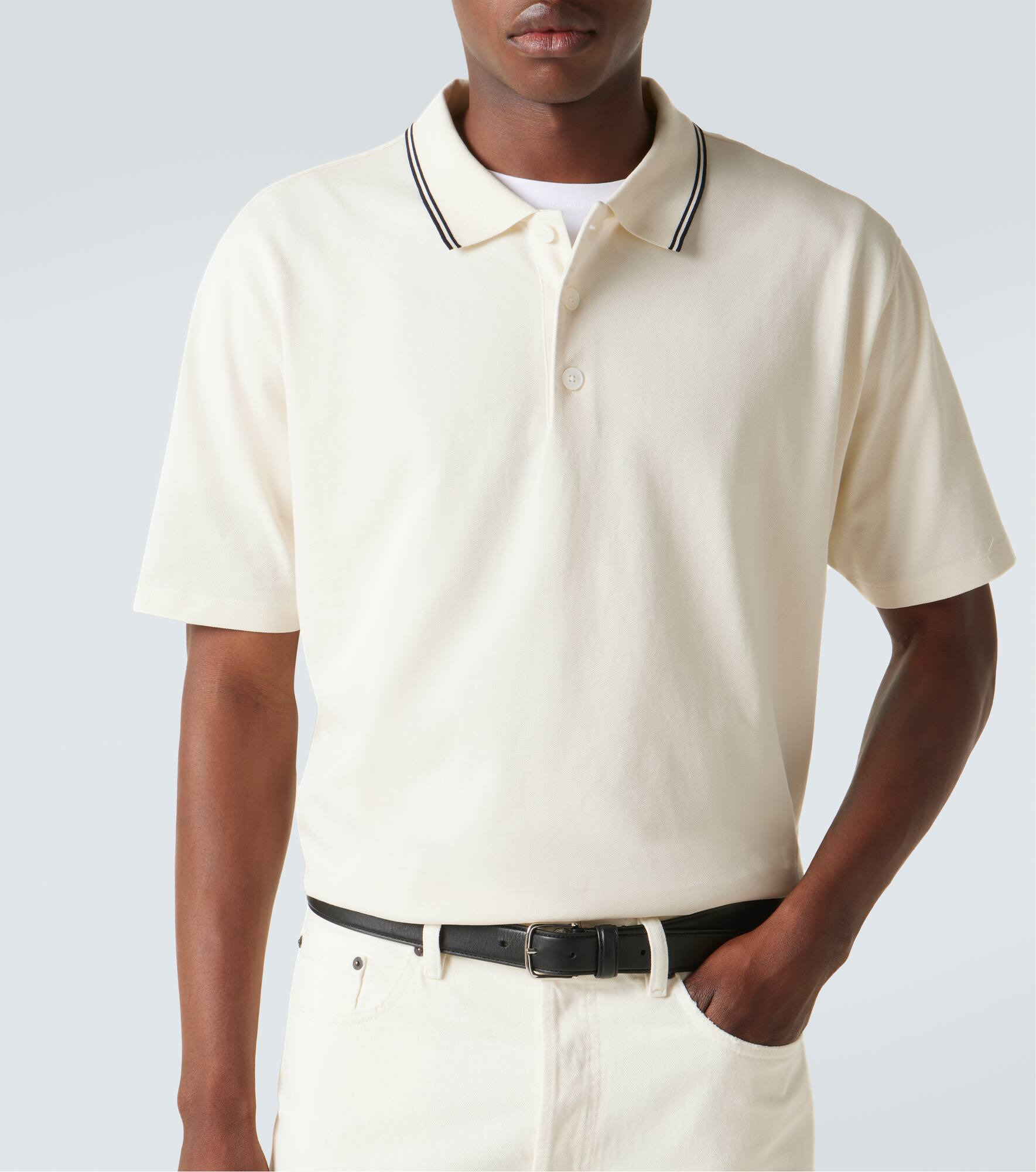 Cotton piqué polo shirt - 5