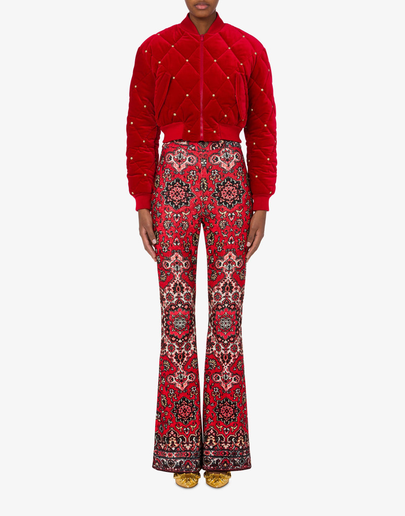 Moschino QUILTED VELVET BOMBER JACKET outlook