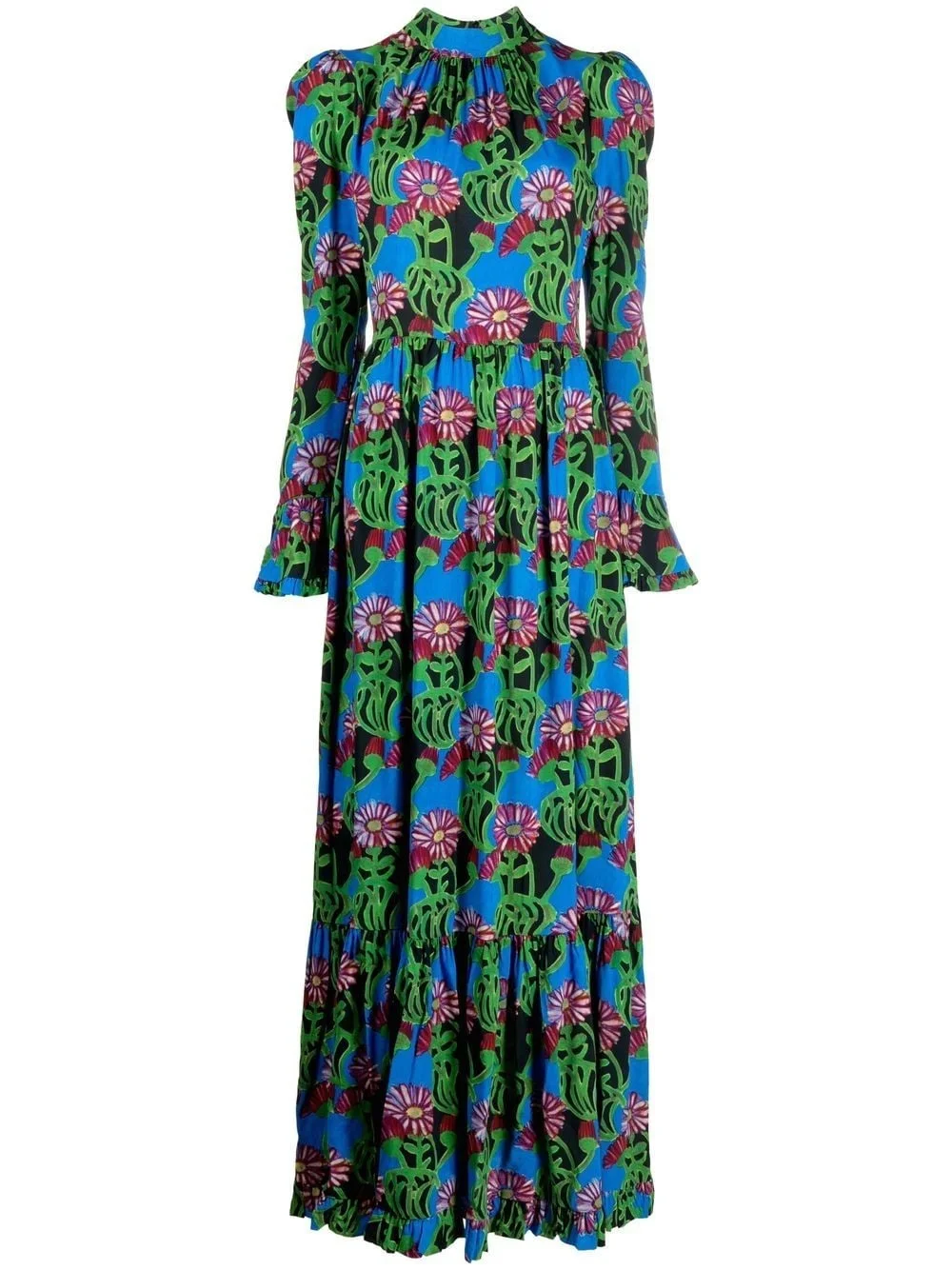 floral-print tiered maxi dress - 1