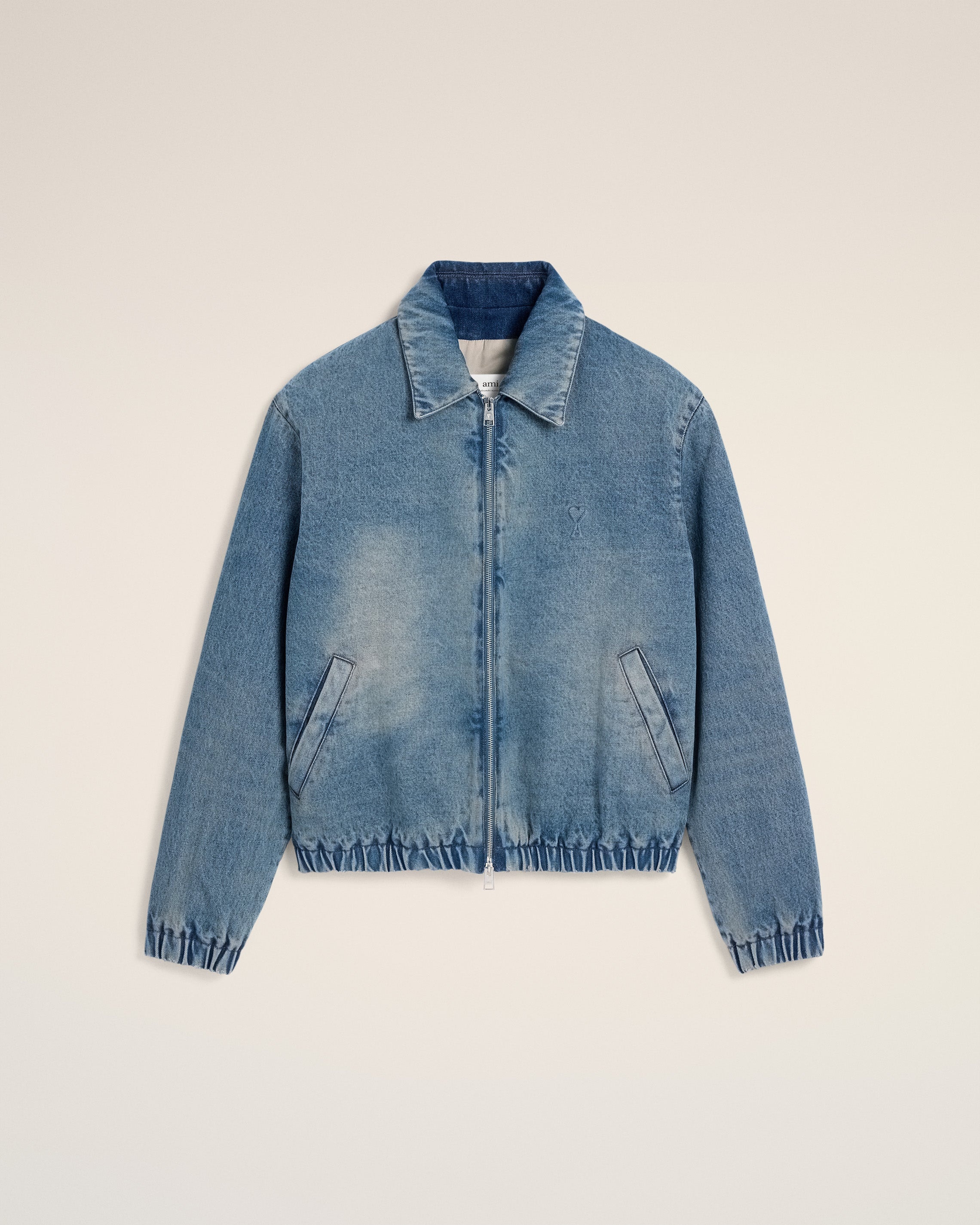 BLUE COTTON AMI DE COEUR ZIPPED JACKET - 2
