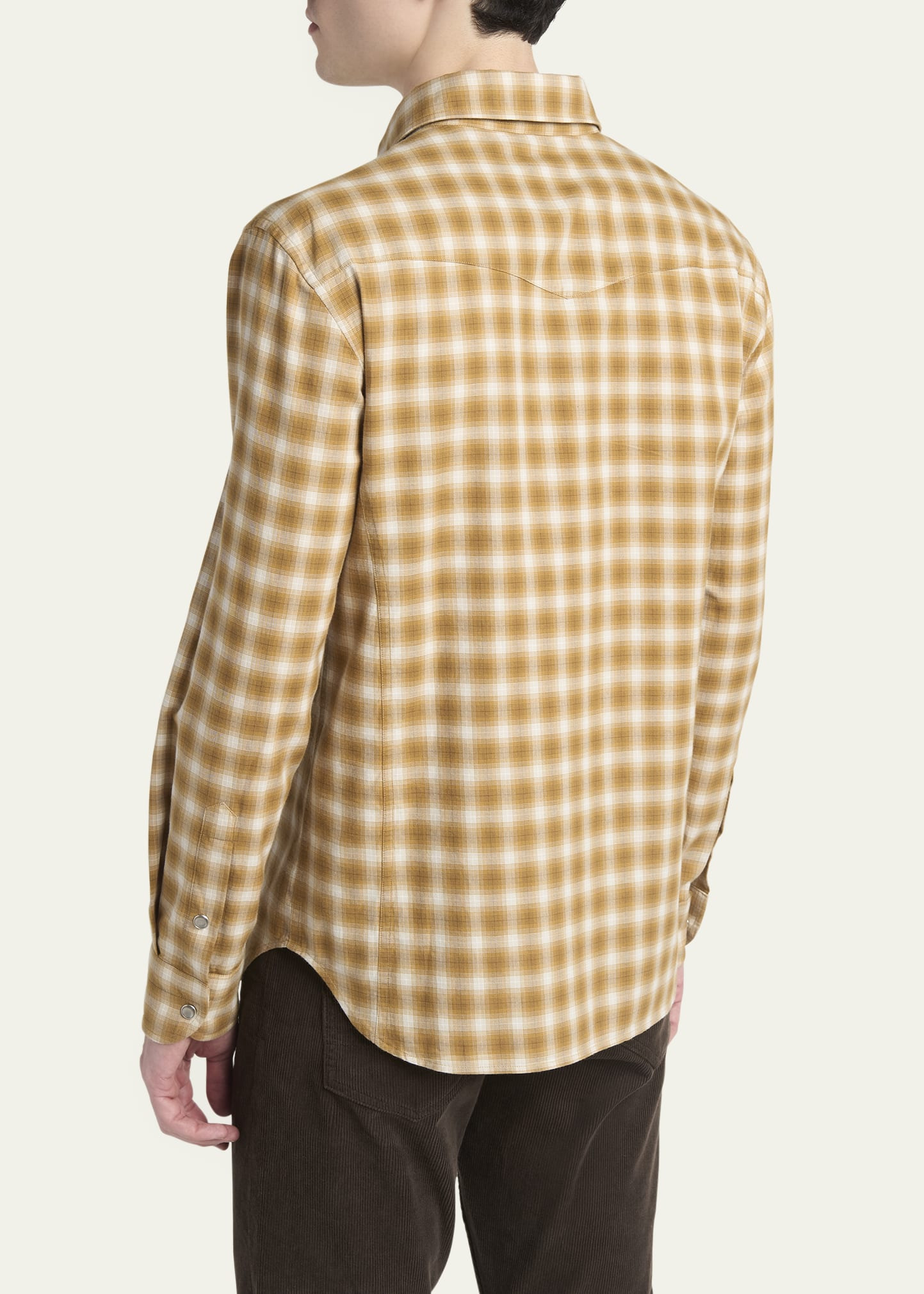 Men's Pale Soft Check Slim Fit Western Shirt - 3
