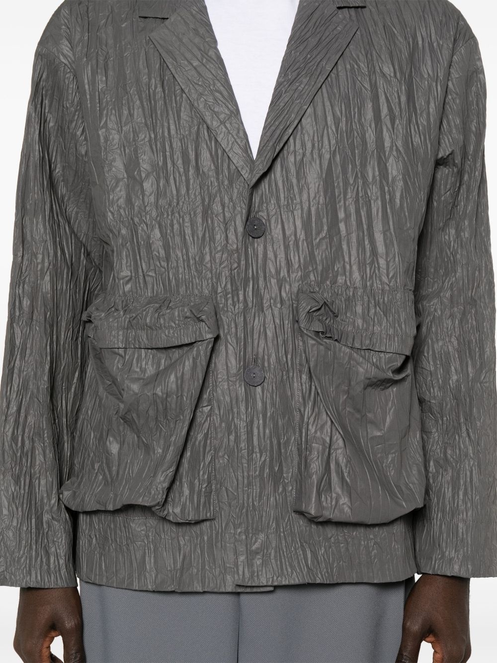 Crinkle single-breasted blazer - 5
