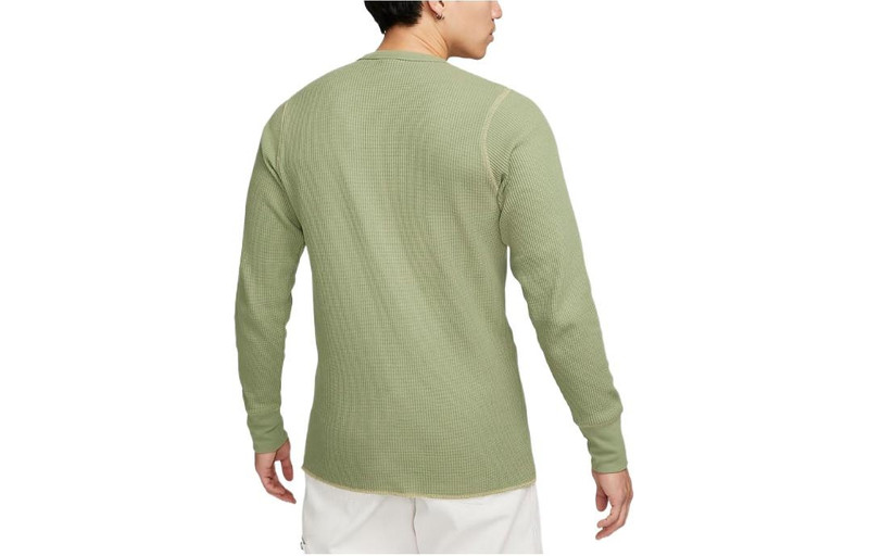 Nike Life Long Sleeve Heavy Waffle Top 'Green' DX0895-386 4