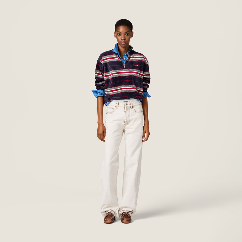 Miu Miu Chenille half-zipper sweater outlook