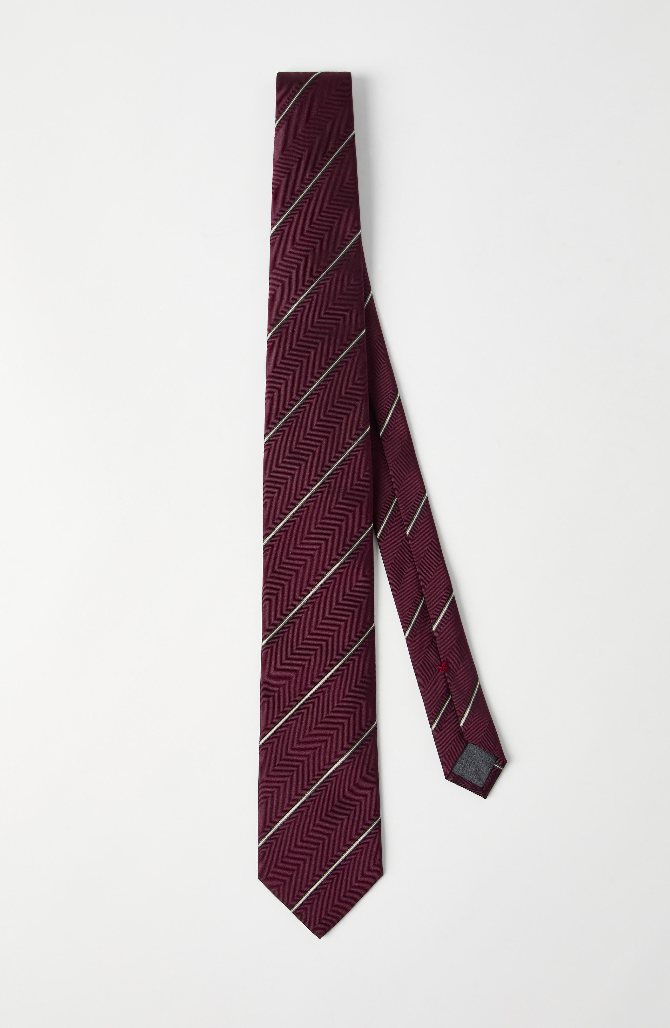 Brunello Cucinelli Striped silk necktie in Amaranth at Nordstrom - 2