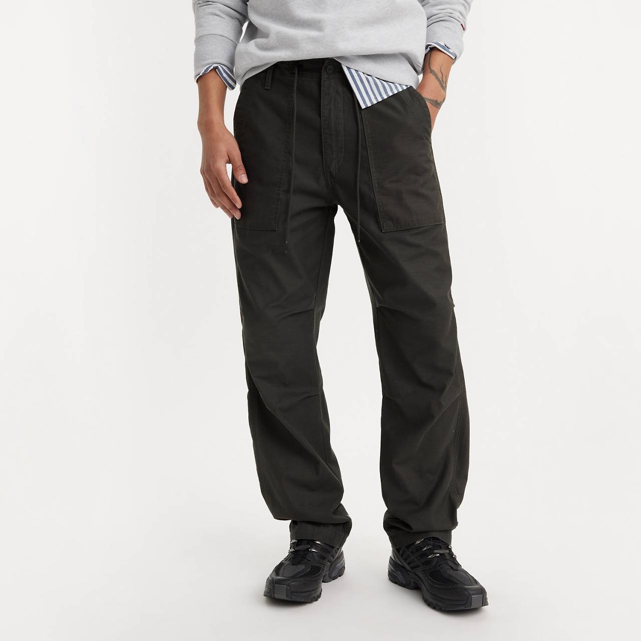 LOOSE STRAIGHT SURPLUS MEN'S PANTS - 4