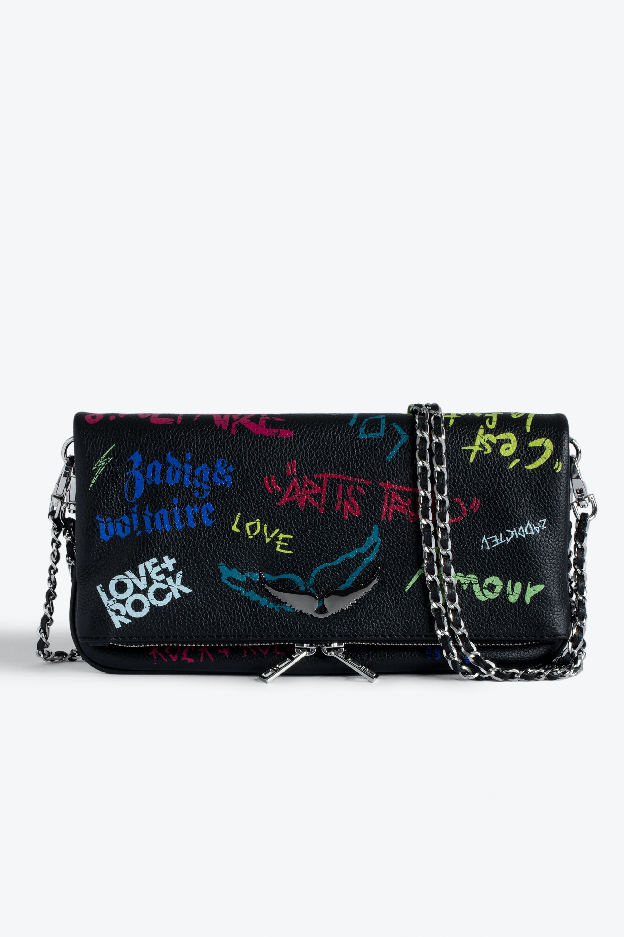 ZADIG & VOLTAIRE ZVロコフラクカトホルタ LWSG03642 NOIR Mini ZV Black Leather Wallet | Zadig&Voltaire