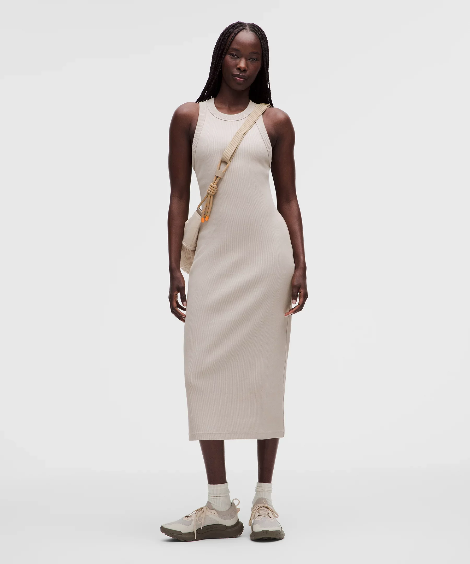 Ribbed Heavyweight Cotton-Blend Midi Dress - 1