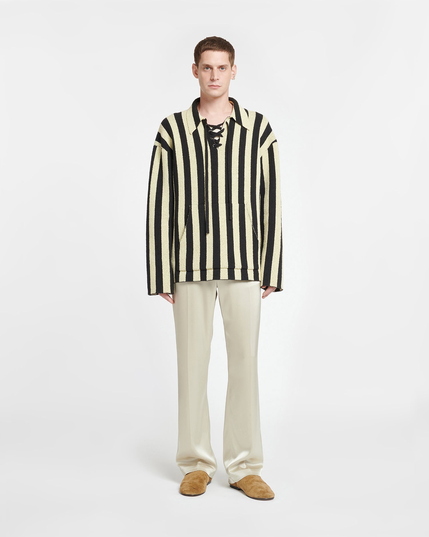 Striped Terry-Knit Sweater - 5