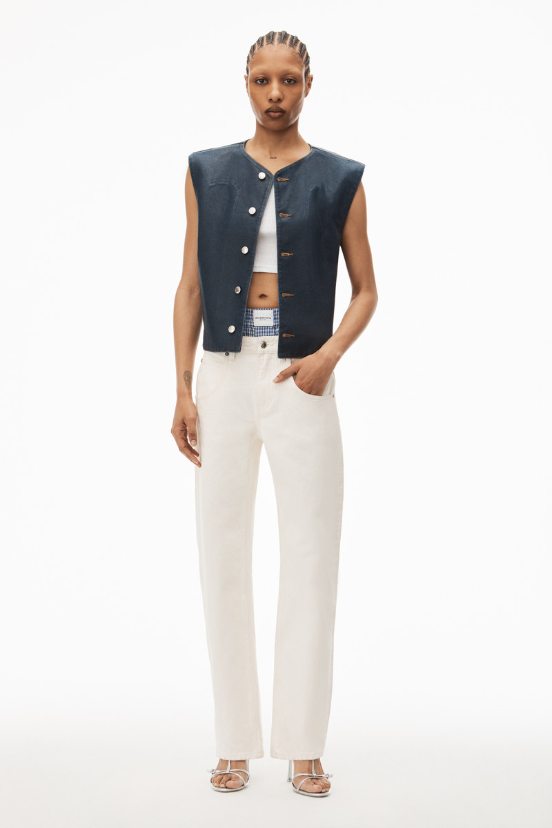 Alexander Wang LAYERED BOXER SKATER JEAN IN DENIM outlook