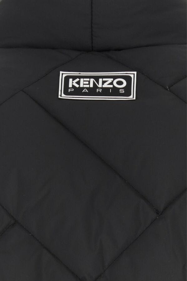 Black polyester down jacket - 3