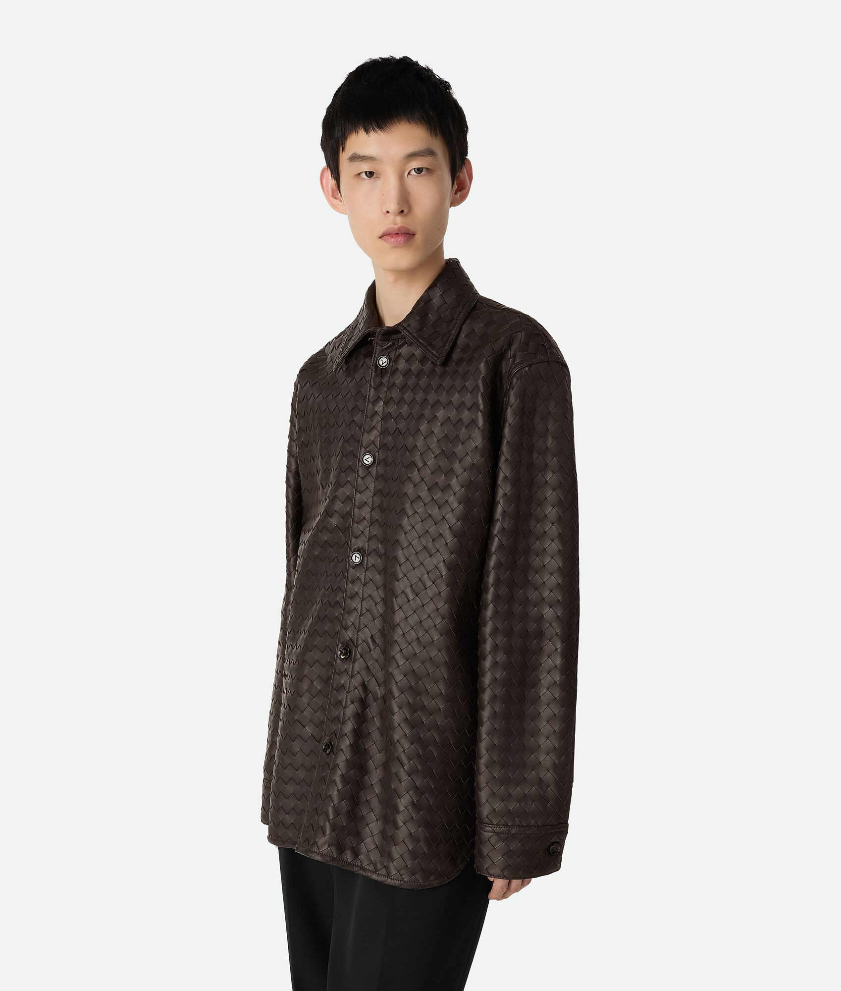 Intrecciato Leather Shirt - 2