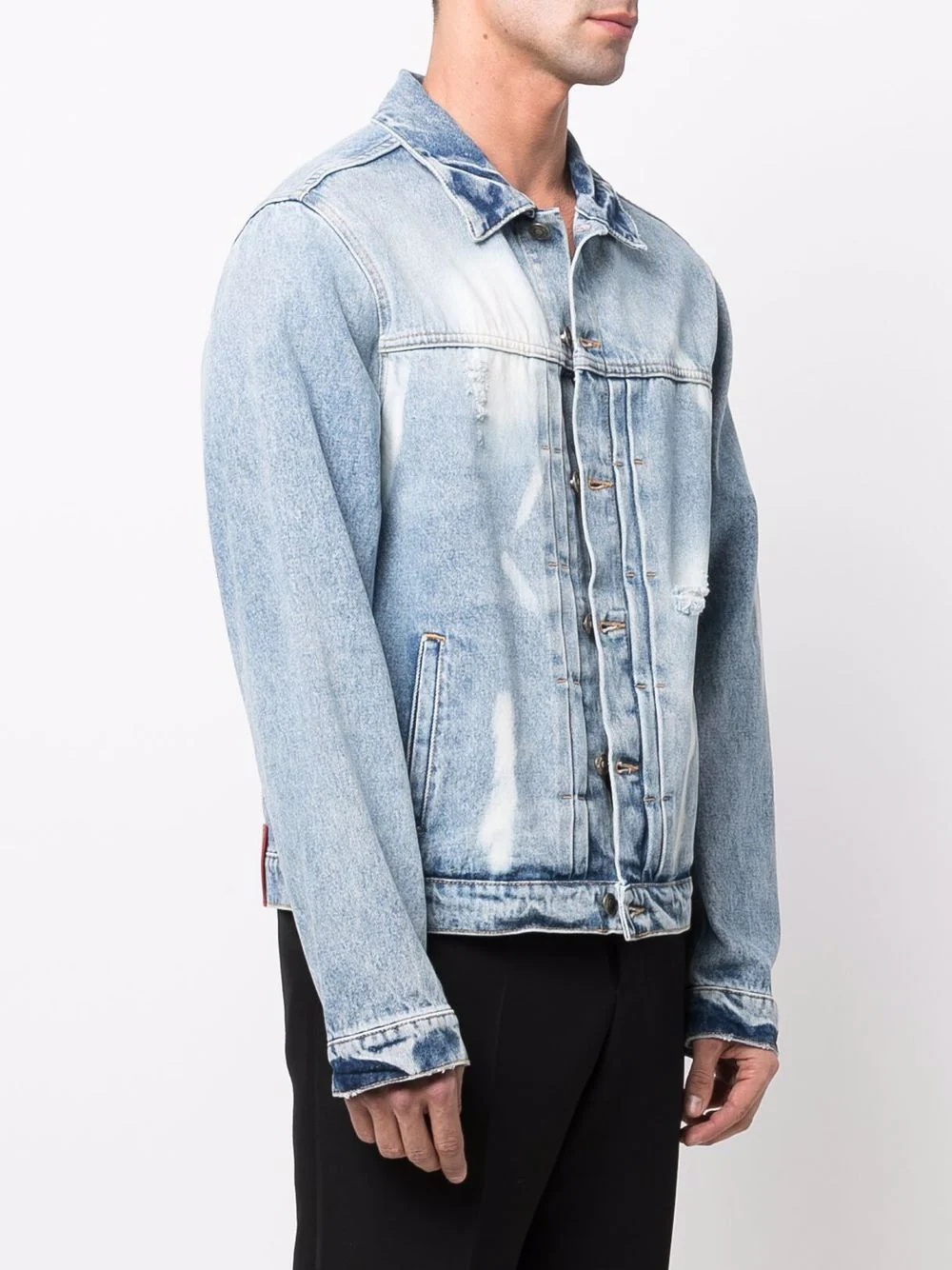bleached denim jacket - 3