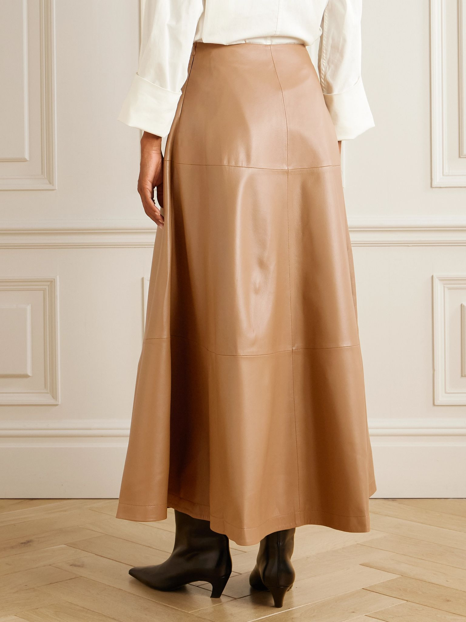 Varda leather maxi skirt Tan - 4