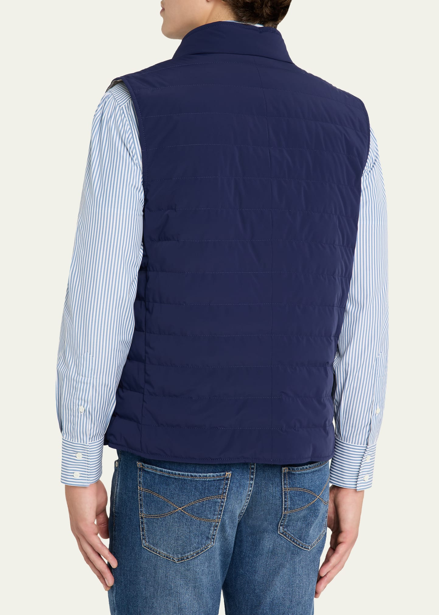 Men's Quilted Nylon Snap-Front Vest - 3