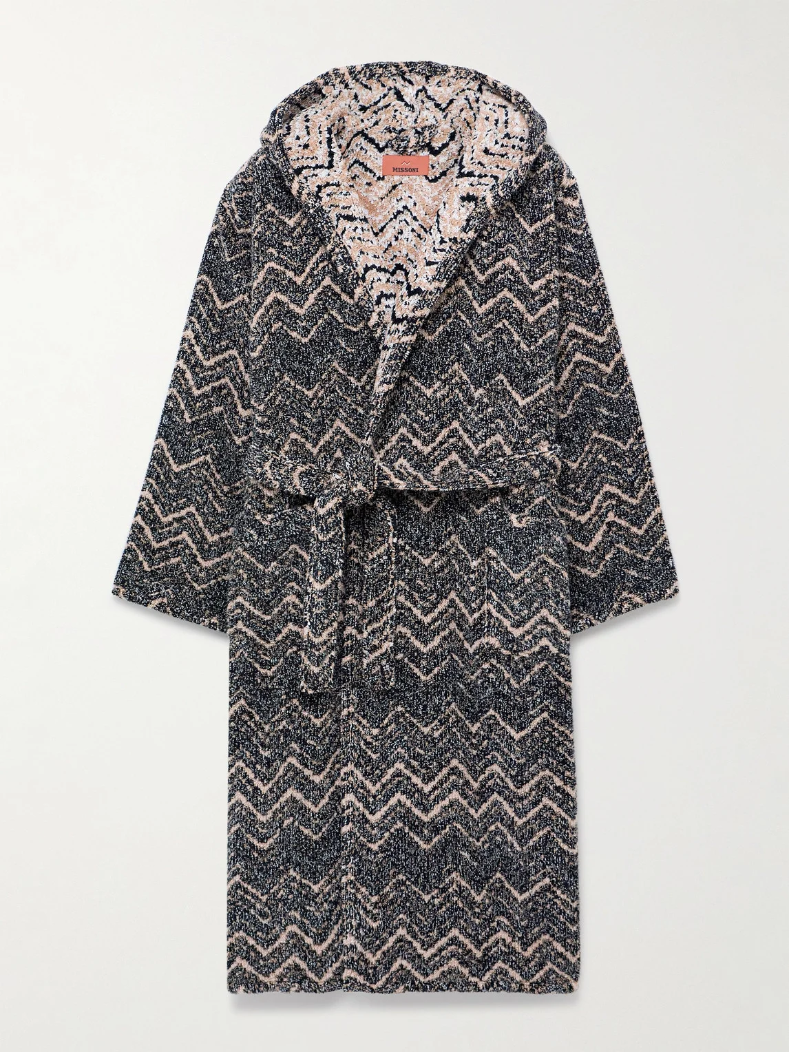 Striped Cotton-Terry Jacquard Hooded Robe - 1