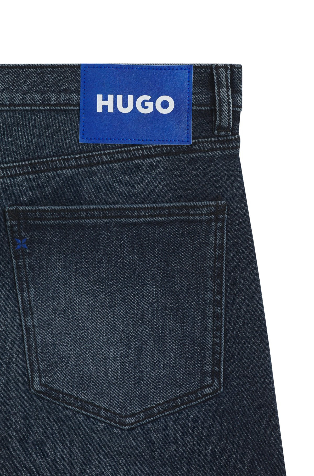 EXTRA-SLIM-FIT JEANS IN MID-BLUE STRETCH DENIM - 6