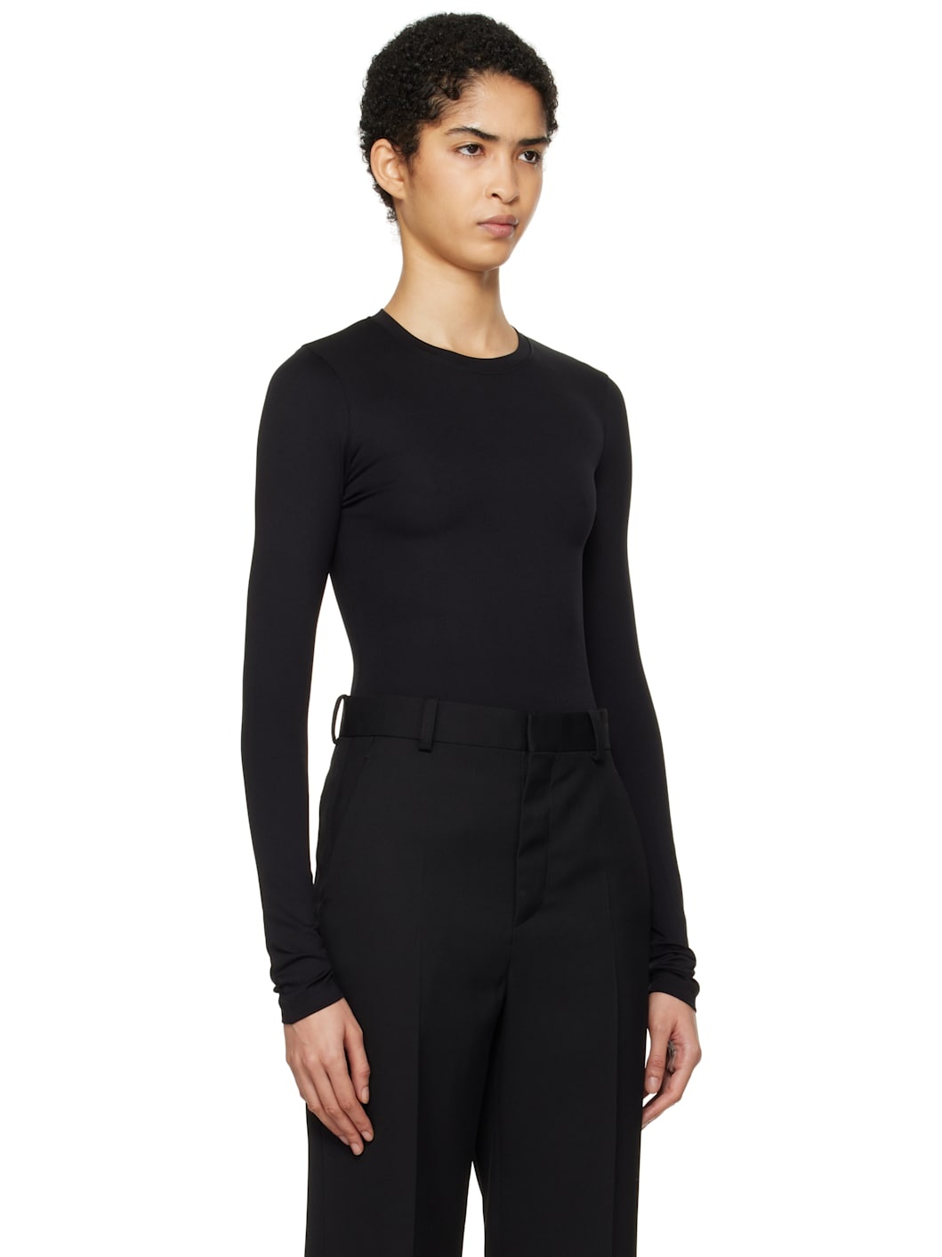 Black Opaque Long Sleeve T-shirt - 2