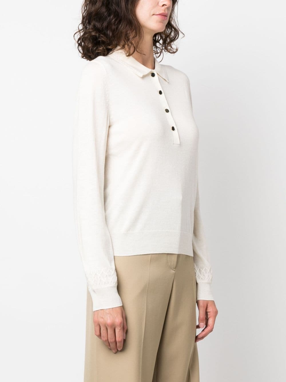 knitted polo top - 3