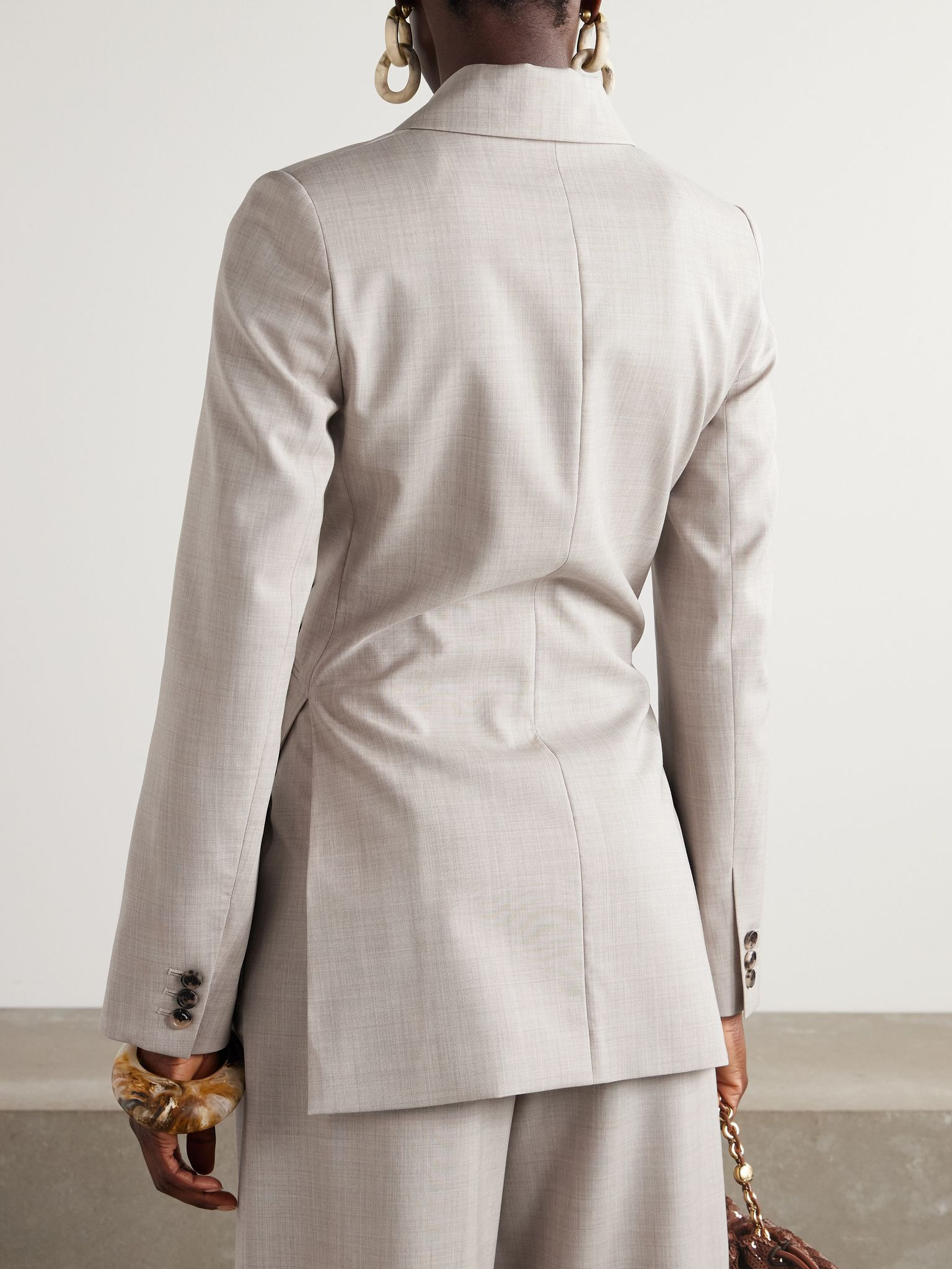 Wool wrap blazer Neutral - 3