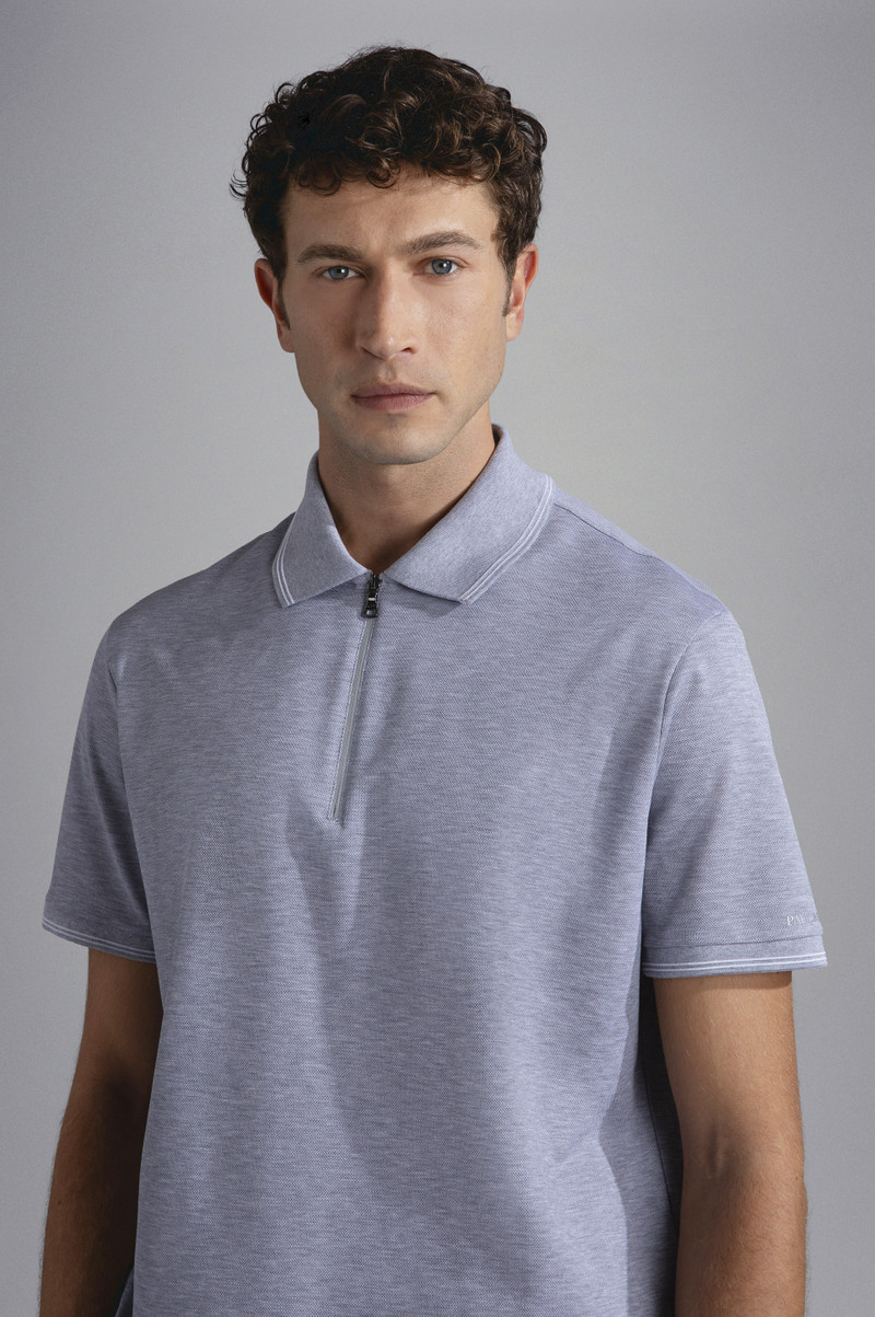 COTTON PIQUÉ POLO SHIRT WITH ZIP 4