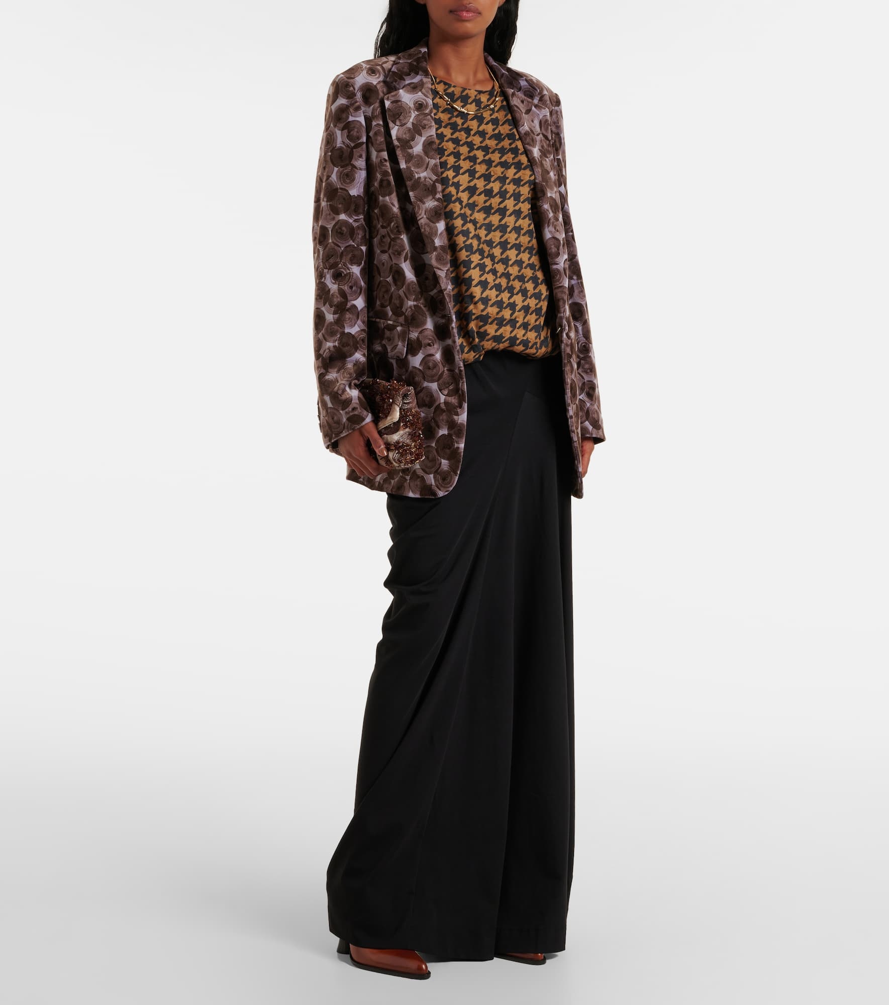 Draped cotton jersey maxi skirt - 2